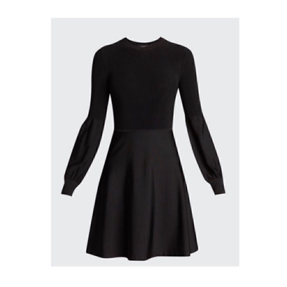 Theory fit and flare blouson sleeve dress P XS New